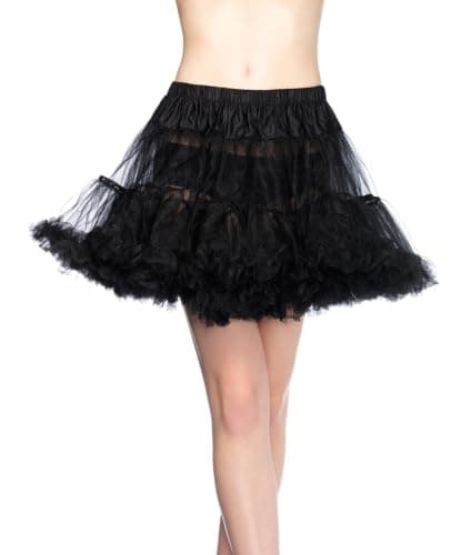 Leg Avenue Women's Plus Size Layered Tulle Petticoat, Black, 1X-2X