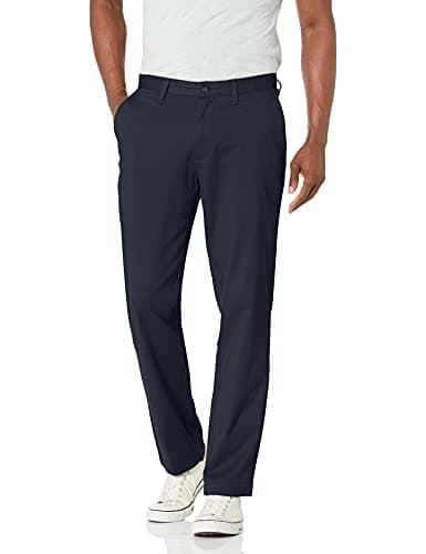 Nautica Men's Classic Fit Flat Front Stretch Solid Chino Deck Pant Pants, True Navy, 32W 30L