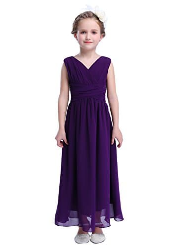 Happy Rose Junior Bridesmaid Dresses, Long Chiffon Flower Girl Dress