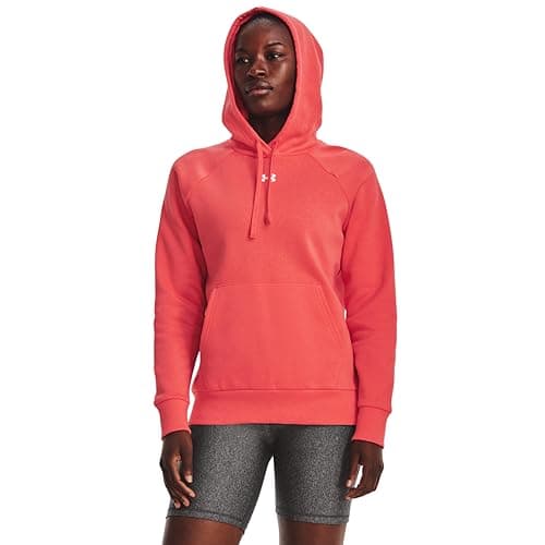 Under Armour Womens Rival Fleece Hoodie, (690) Venom Red / / White, Small