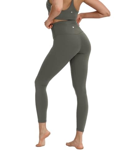 MXYMXY 25" High Waist Yoga Pants for Women – Quick Dry Sculpting Leggings Tummy Control Squat Proof Hidden Pocket for Running Grey Sage