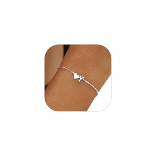 ChicSilver Sterling Silver Bracelets For Women Letter Y 925 Heart Initial