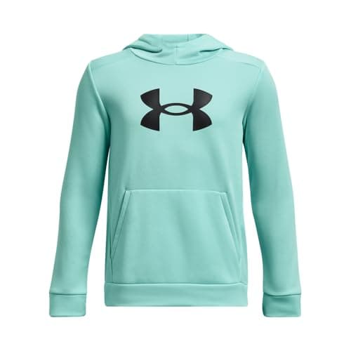 Under Armour boys Armour Fleece Big Logo Hoodie, (361) Neo Turquoise / / Black, X-Small