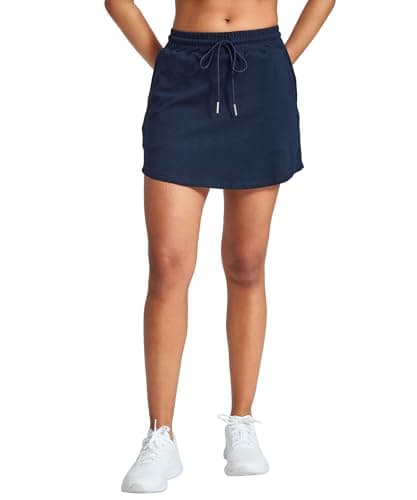 MEIVSO Women's Cotton Tennis Skort Athletic Golf Skirts Casual Skort Navy L