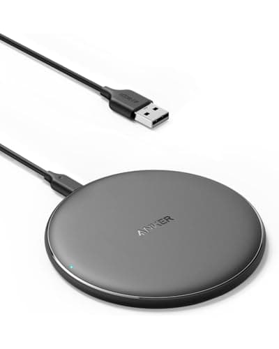 Anker 313 Wireless Charger (Pad), Qi-Certified, 10W Max Fast Charging for Samsung, Compatible with iPhone 16 Plus/15 Plus/14 Plus/12, AirPods (No AC Adapter, Not MagSafe Magnetic Charging Compatible)