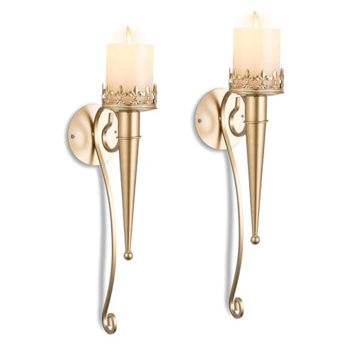 Sziqiqi Wall Candle Holder Gold - Candle Sconces Set of 2