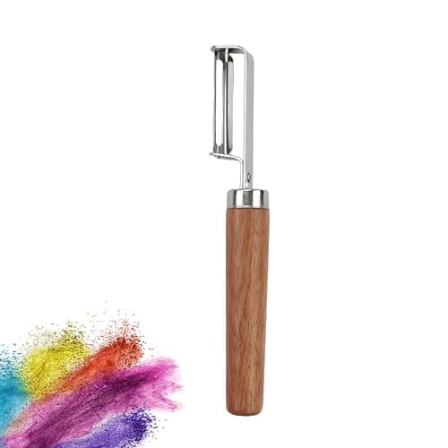 SoKalChw Best Stainless Steel Vegetable Peeler with Oak Wood Handle, Professional Potato Peelers for Kitchen