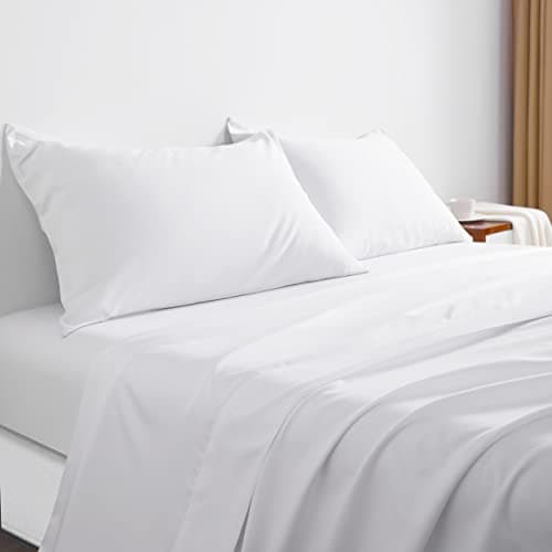 NTBAY Twin Microfiber Sheet Set, 3 Piece, 15 Inch Pocket, White