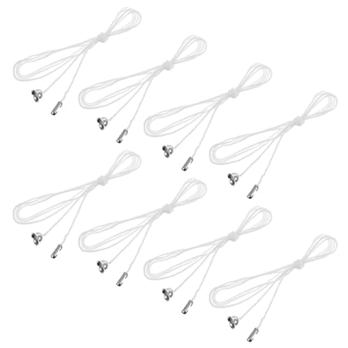 Xindojuz 8 Pack Pull Cord for Ceiling Switch, 37.8" Ceiling Fan Pull Chain Extender, Light Switch String Extension with Connector Pulls Chain for Ceilings Fan Lights Fixture Light Bulb (White)