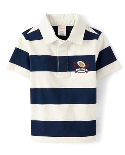 Gymboree,and Toddler Short Sleeve Polo Shirt,Varsity Stripe,4T