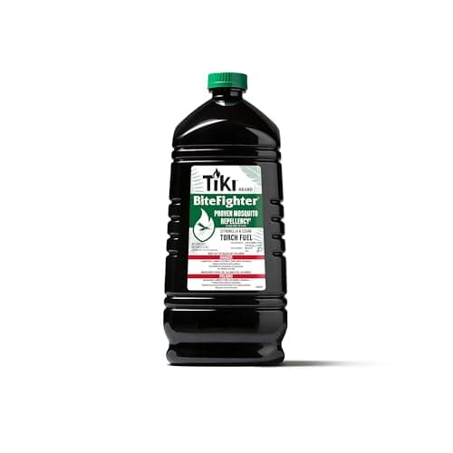Tiki BiteFighter Mosquito Repellent Torch Fuel - 1 Gallon (128 oz.), Citronella & Cedar Formula for Mosquito Repellency, Easy Pour Bottle, Use with Torches & Table Torches, Outdoor & Backyard Use