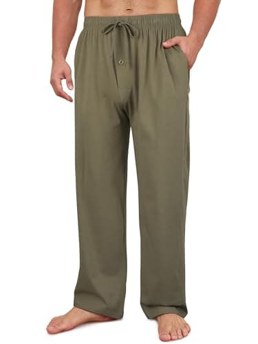 Wenouy 1 Pack Men's Cotton Pajama Pants Soft Pjs Bottoms Lounge Sleepwear