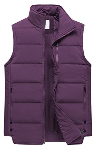 Chrisuno Women's Ultra-Light Down Alternative Water-Repellent Packable Insulated Ladies Vest Outwear Purple M
