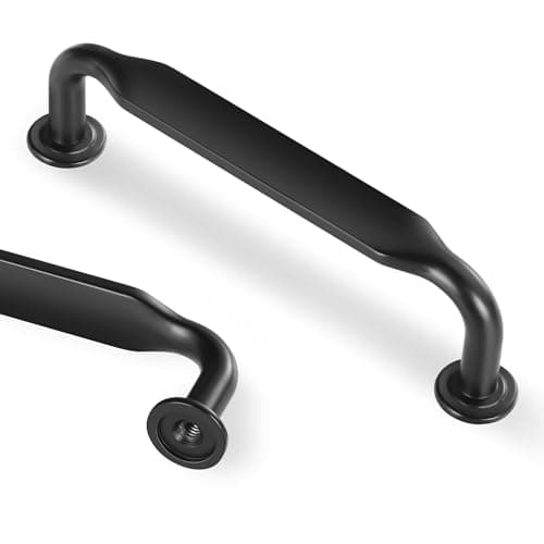 Lardmon 10 Pack Matte Black Simply Modern Cabinet Pulls 3.75 Inch(96mm) Hole Center Kitchen Cabinet Handles Solid Drawer Pulls Heavy Duty Zinc Alloy Kitchen Hardware Vanity Pulls Dresser Handles