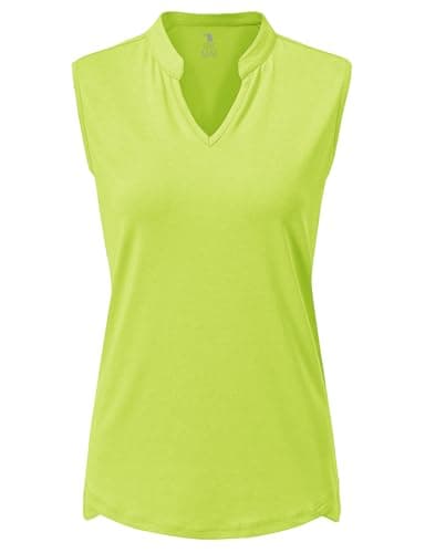 Rdruko Women's Golf Shirts Sleeveless Tennis Polo Tank Top Vanilla Green S