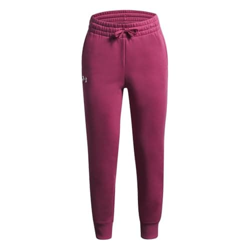 Under Armour Girls' Rival Fleece Joggers, (659) Fuchsia Dusk / / White, Youth Medium