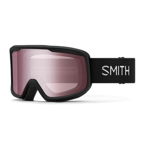 SMITH Frontier Goggles with Carbonic-x Lens – Performance Snowsports Goggles with Replaceable Lens for Skiing & Snowboarding – for Men & Women – Black + Ignitor Mirror