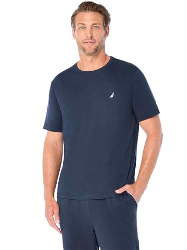 Nautica Men's Anchor Crew Neck Sleep Shirt, Maritime Navy, Small