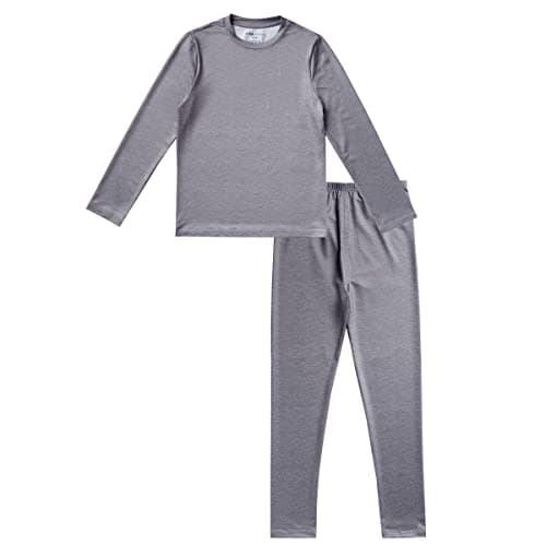 Fruit Of The Loom Girls Performance Baselayer Thermal Base Layer Set, Heather Grey, 6-6X US