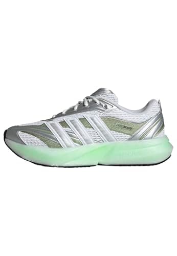 adidas Women's Lightblaze Glow, White/Silver Metallic/Magic Lime Metallic, 9