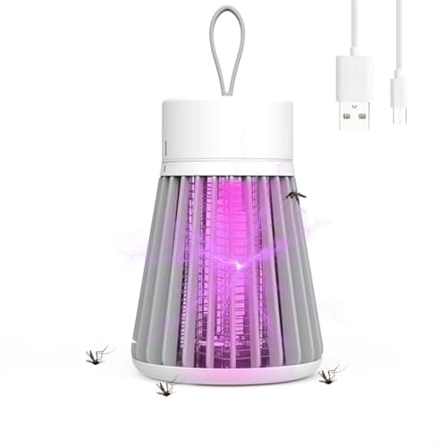Bug Zapper USB Rechargeable, 360° UV Insect Trap with Hidden Electric Grid, Portable Hanging Mosquito Zapper for Indoor Outdoor, Long-Lasting Pest Eliminator for Home, Camping, Patio, Kitchen, Bedroom
