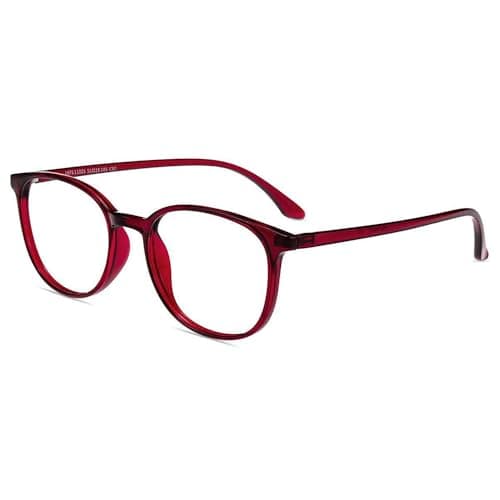 Firmoo Reading Glasses 0.0x-3.0x Blue Light Blocking Square Computer Readers Glasses for TV Tablets Phones(Burgundy 1.0x)