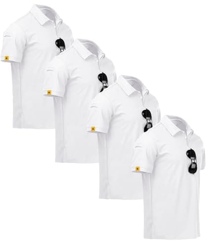 V VALANCH 3/4 Pack Polo Shirts for Men Short Sleeve Golf Tennis Work XL