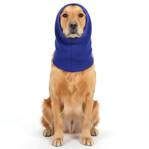 CIATBYYJ Dog Ear Muffs, Stretchy Hoodie for Dog, Non-Noise Blue Dogs Ear Muffs, Cute Dogs Ears Covers for Neck Warmer Bath Grooming Drying Noise Protection(Medium)