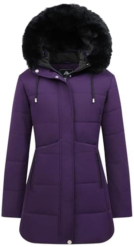 MOERDENG Women's Warm Winter Puffer Coat Waterproof Long Down Jacket
