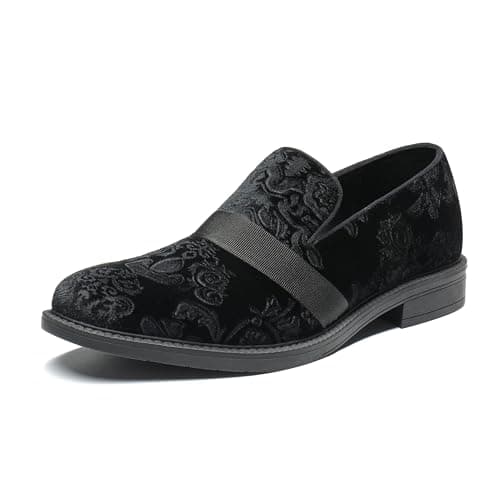 Bruno Marc Mens Dress Tuxedo Shoes Slip-on Classic Wedding Loafers, Black - 9 (SBOX227M)