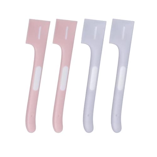 PINE & LINEN 4Pcs Pet Food Scoops, Cat Food Spoon, Dog Food Scoop, Cat Spoons for Wet Food Storage(2Pcs Pink, 2Pcs Grey)