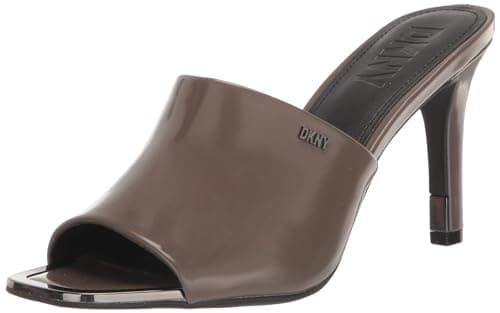DKNY Women's Bronx Square Toe Evening Heeled Dress Mule, Mushroom, 5