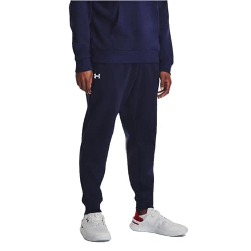 Under Armour Men's Rival Fleece Joggers, (410) Midnight Navy / / White, X-Small