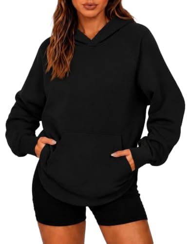 Zeagoo Plus Size Hoodies for Women Black Fleece Oversized Hooded Sweatshirt