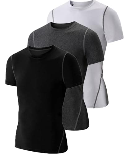 Sanke 3 Pack Youth Boys Compression Shirt Athletic Short Sleeve Football Undershirts Quick Dry Jerseys Soccer Shirts