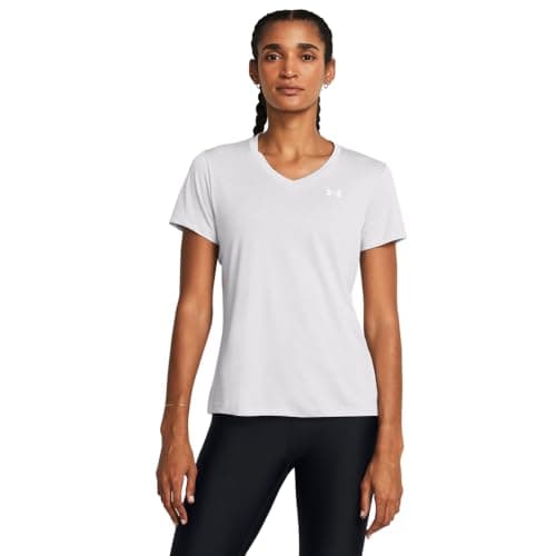 Under Armour Women's Tech Twist Short Sleeve V Neck, 014 Gray, SM