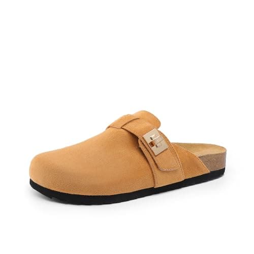 DREAM PAIRS Women's Clogs for Women Mules Cork Footbed Slip-On Shoes with Arch Support,Size 7,Brown,SDML2406W