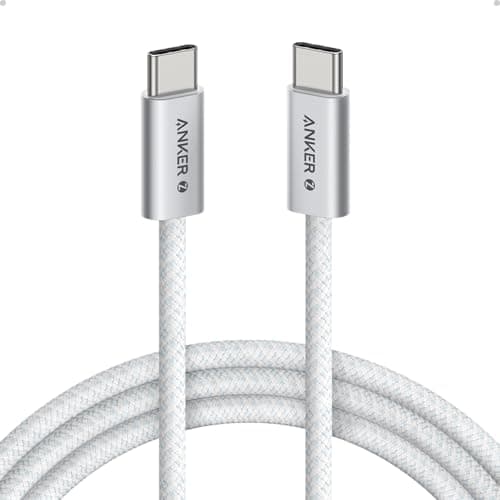 Anker Zolo USB C to USB C Cable, Braided and Dirt-Free Type-C Fast Charging Cable, Slim Connector,for MacBook Pro, iPhone 17/16/15, iPad Pro, Samsung Galaxy,and More (240W) (White, 6FT/1.8m)