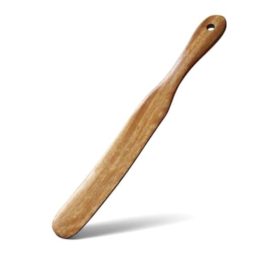 Skinny Spurtle for Sourdough Starter, Mixing,Reaching Bottom of Jars,Dough Whisk,Long Handle Wooden Spatula, Spurtles Kitchen Tools for NonStick Cookware