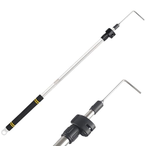 Gzlozak Awning Pull Rod Tool for RV, 38" to 64" RV Awning Opener Puller Reach Rod Canopy Telescopic Stainless Steel Material with Sponge Grips for Tent Shelter Camper Campers RV Awning Parts