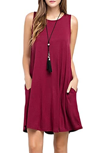 Summer Sundresses Tan Racerback Women Beach Aline Sleeveless Burgundy XL