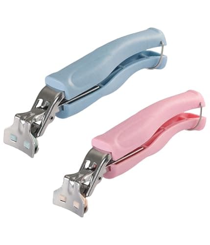 SPTECHMAKE Stainless Steel Anti-Scalding Hot Bowl Dish Plate Gripper Clips Tongs Clamp Holder for Moving Hot Plate or Bowls with Food Out from Instant Pot Microwave Oven (2, Blue，Pink)