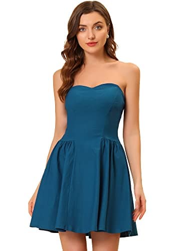Allegra K Women Sexy Strapless Off Shoulder 2026 Cocktail Party Mini Dress