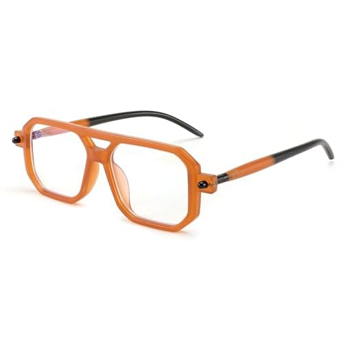 FEISEDY Vintage Square Blue Light Blocking Glasses Women Men 70s Flat Aviator Glasses Computer Anti Glare B0062