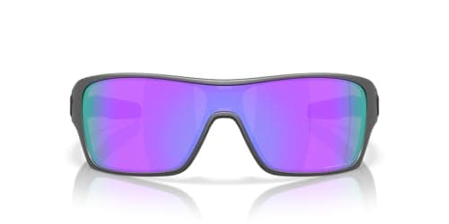 Oakley Sunglasses for Men - OO9307 Turbine Rotor Rectangular Sunglasses PRIZM Lenses - Matte Steel/PRIZM Violet Polarized - Size 32