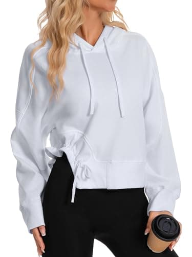 DITOK Oversized Hoodies for Women Girls Cotton Y2K Pullover Sweatshirts Fashion Trendy Comfrt Hoodie for Travel Fall & Winter, White