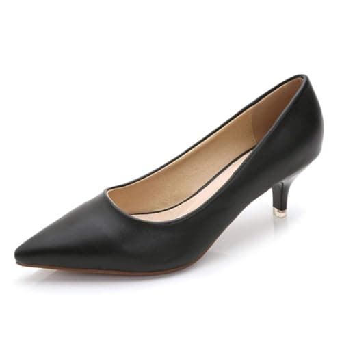 Stunner Women Classic Pointed Toe Low Heel Dress Pumps Shoes Black 39(7.5)