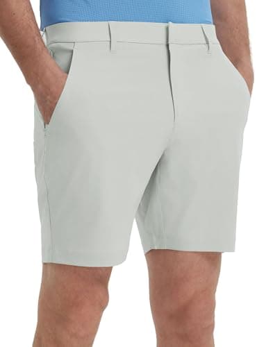 M MAELREG Mens Golf Shorts Quick Dry Fit Lightweight 7 Inch Inseam Casual Flat Front Zip Pocket Mens Dress Shorts
