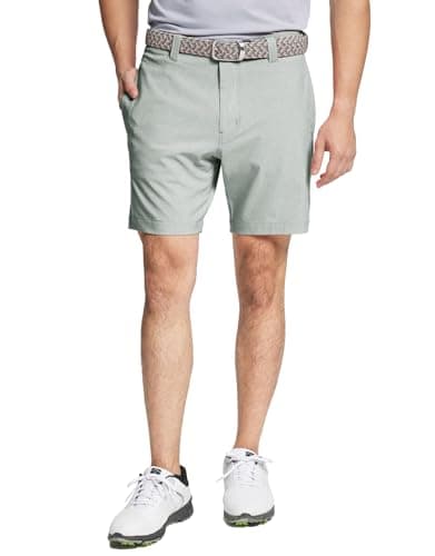 Mens Golf Shorts Performance Moisture Wicking Dri fit Lightweight 7 inch Casual Heather Flat Front Flex Mens Shorts