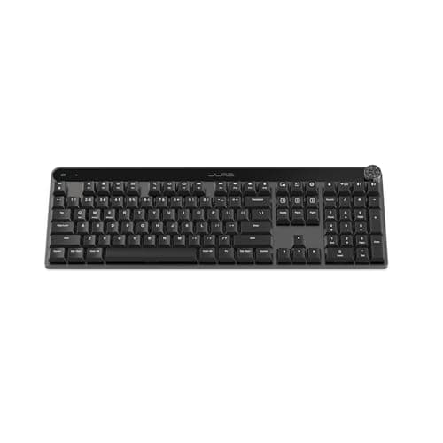 JLab Epic Mechanical Wireless Keyboard, Black, 108 Keys, Bluetooth or USB Wireless Dongle, Multi-Device Toggle, Backlit Mechanical Keys, Smart Media Knob, Custom User Profiles, Rechargeable (1 Pack)